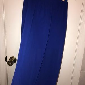 Royal Blue Sheer Maxi Skirt with Lining